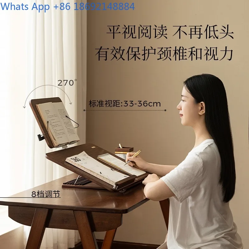 Desktop Bookshelf Reading Rack Double-layer Writing Board Reading Book Study Stand Postgraduate Exam Wooden Reading Bookshelf