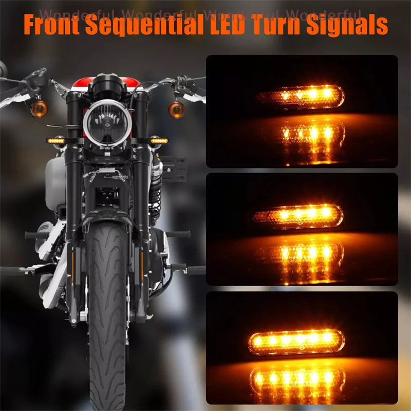 

39-41mm Amber Blinker Indicator Lamp For Honda Bobber Chopper Motorcycle Fork Front LED Turn Signal Light