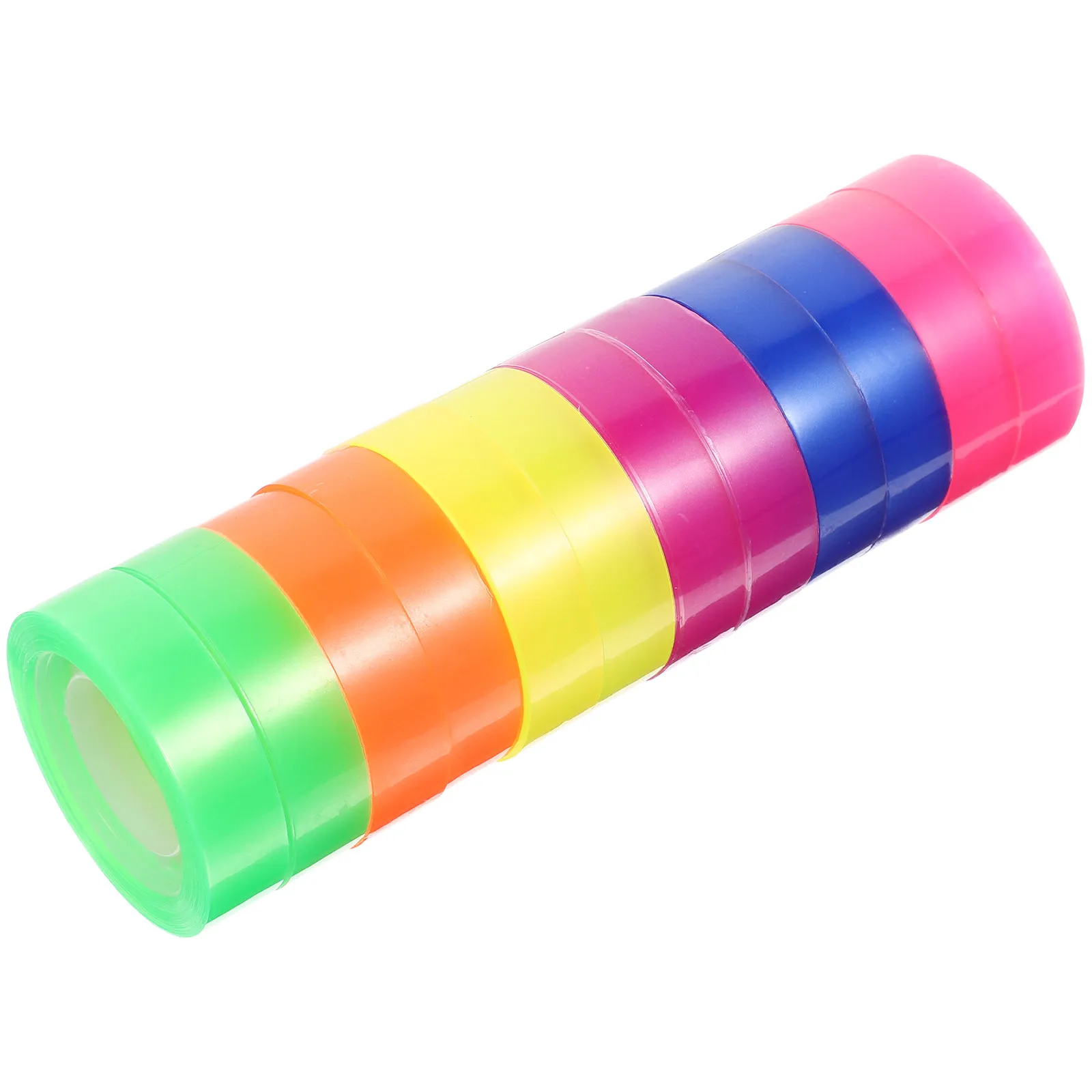 

12 Rolls Long-Lasting Colorful Clear Tape Hand-Tearable Residue-Free Decorative Tape for DIY Crafts Scrapbooking Stationery