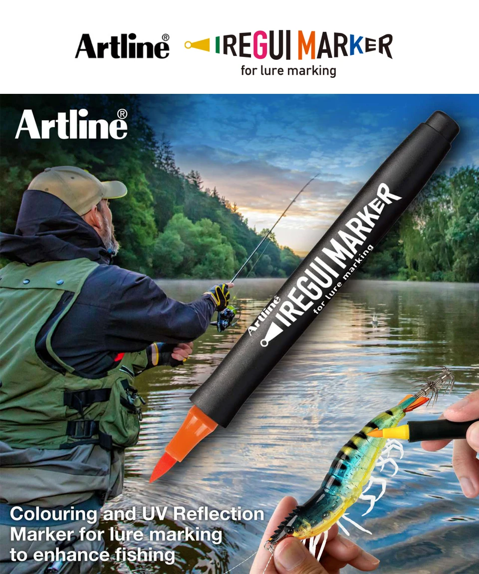 UV-reflektierender Ködermarkierungsstift, DIY-Angelköder-Farbmarker für harte und weiche Köder, künstliche Köder, Angelzubehör – Detail 1