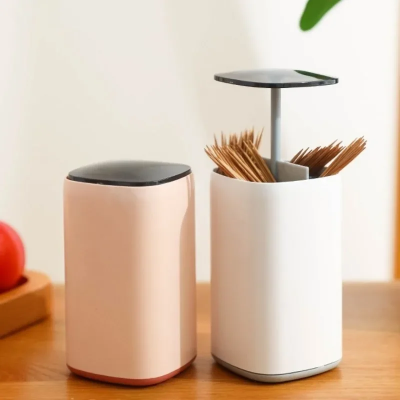 1/2Pcs Kreative Automatische Pop-up Presse Zahnseide Box Haushalt Baumwolle Tupfer Box Zahnspitze Halter Setzen Kommerziellen zahnstocher Box