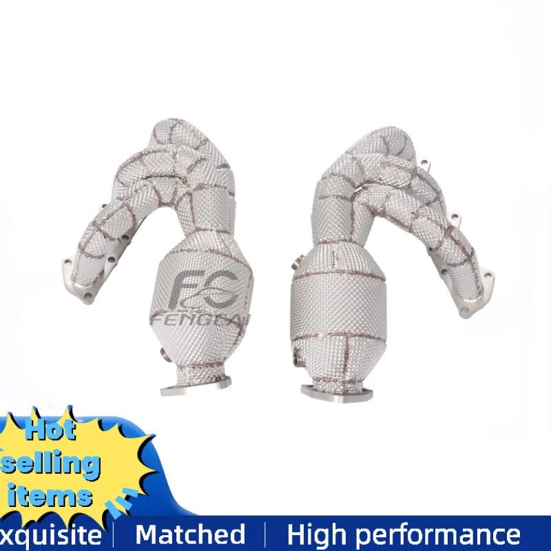 

Каталитический нейтрализатор выхлопной трубы из нержавеющей стали для Porsche 718 Boxster GTS 4.0 982, головка выпускного коллектора водосточной трубы с теплозащитным экраном