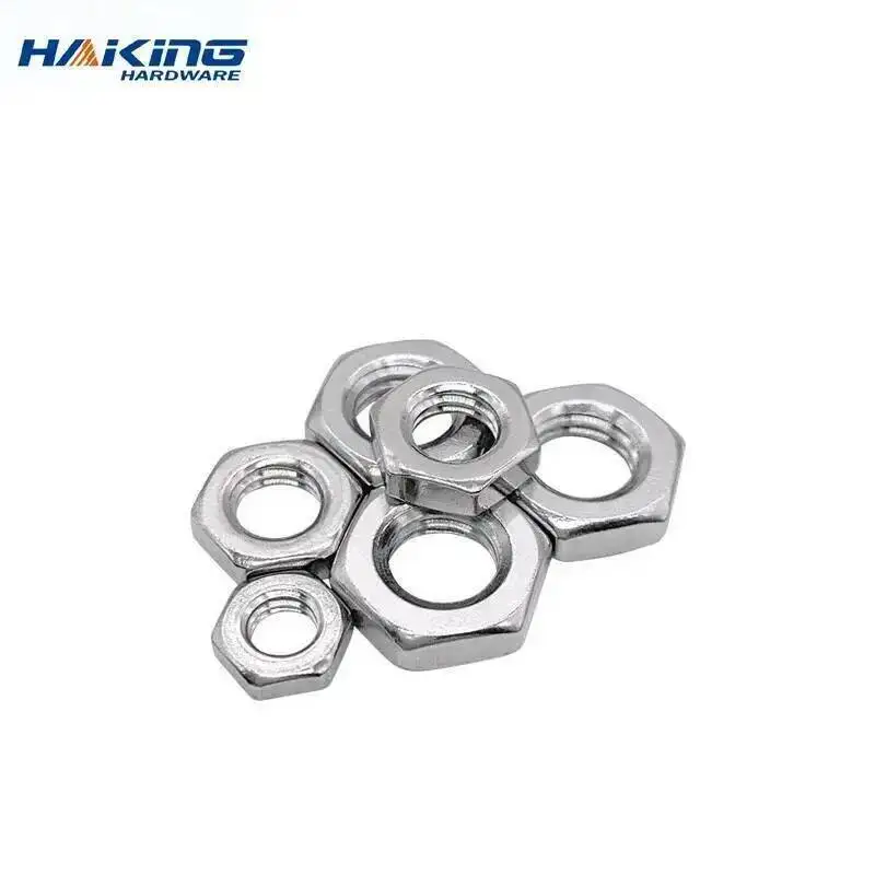 2-25pcs Steel Nut M2.5 M3 M4 M5 M6 M8 M10 M12 M14 M16 304 A2-70 Stainless Steel Flat Hex Hexagon Thin Nut Jam Nut DIN439 GB6172