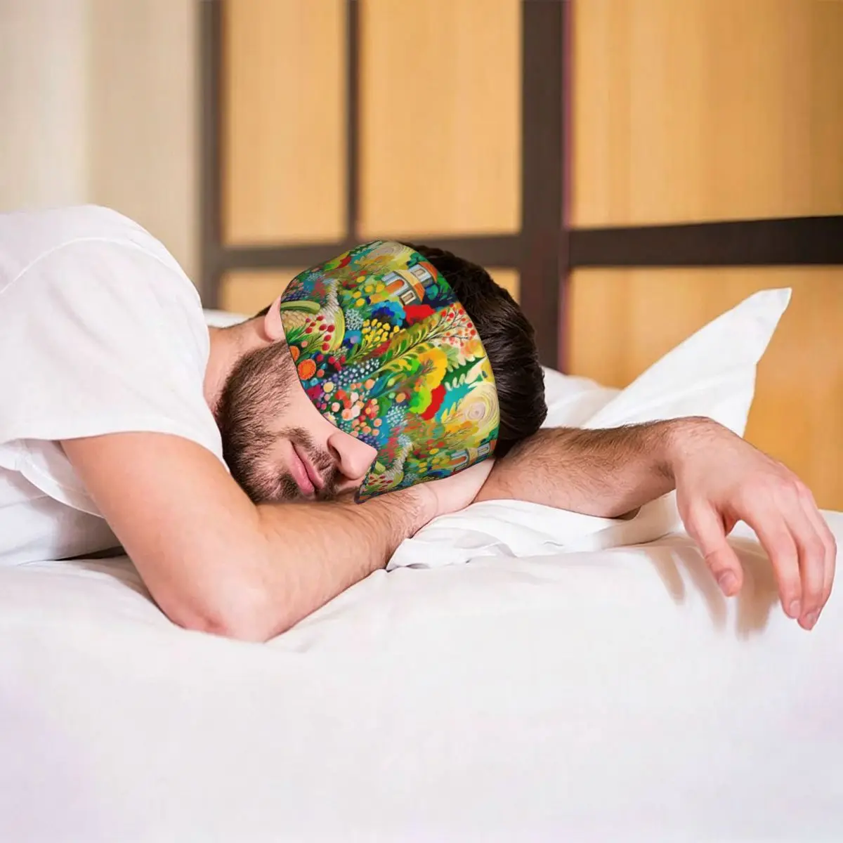 Gustav Klimt Flower Garden With Cottage sleep mask Light Blocking Portable Eye Cover for Girls Boys Office Nap Eyeshade eyepatch view 6