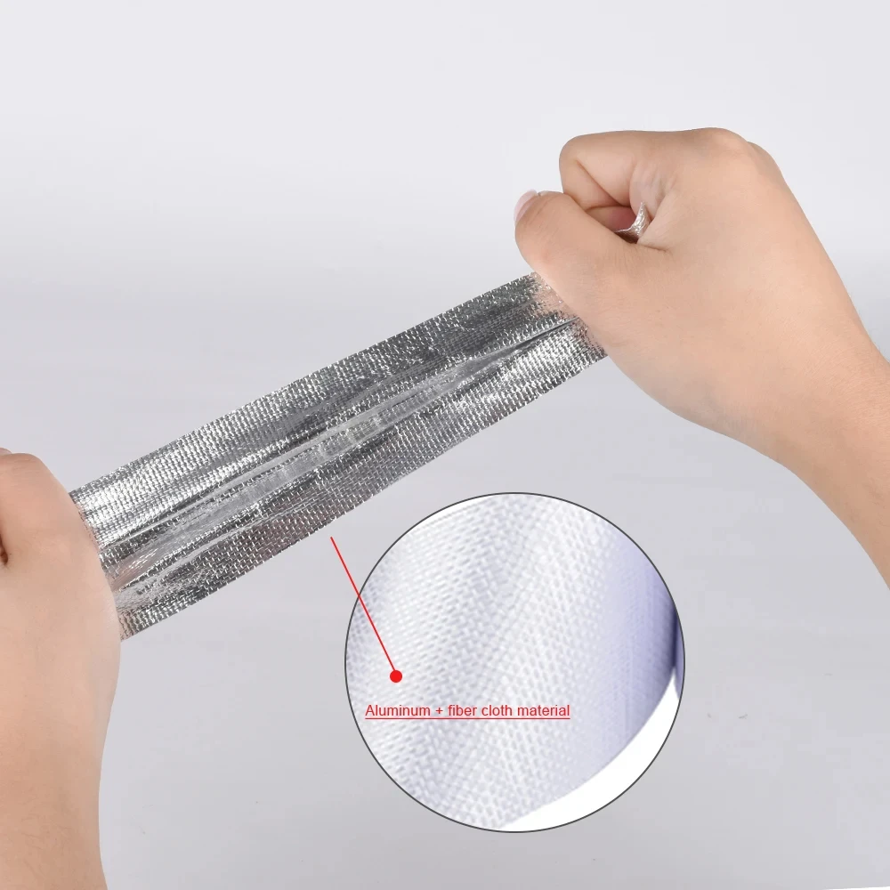 Thickened Fiberglass Cloth Aluminum Foil Tape High Temperature Resistant Waterproof Sun Protection Range Hood Flame Retardant