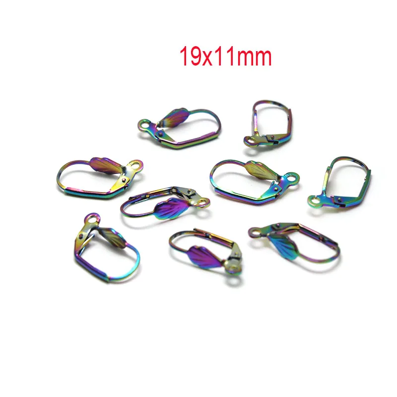 20pcs Stainless Steel Rainbow Earrings Making Materials Earring Hooks Hypoallergenic Ear Clasp Wire DIY Jewelry Making Findings