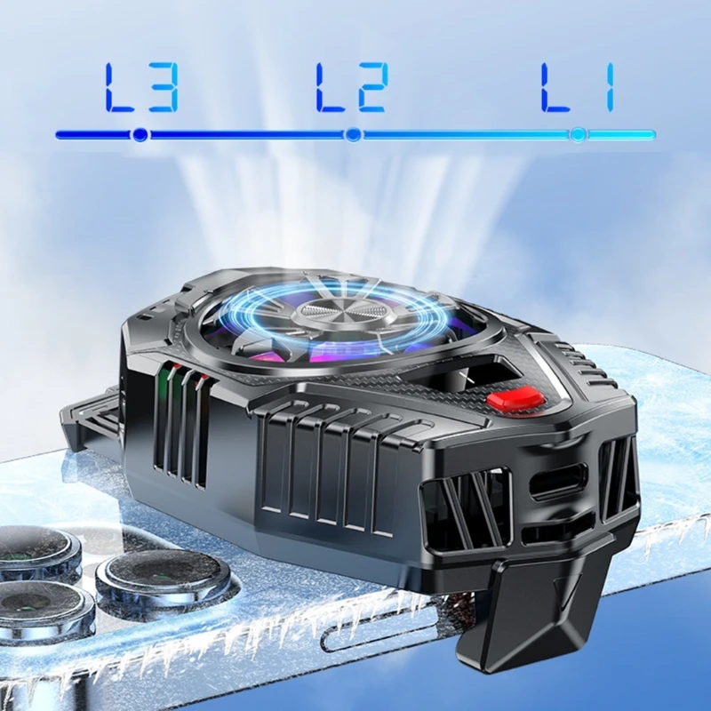 Phone Coolers Back Clip Cooling Fan ,3 Gear Temperature Phone Radiator Cooling Fan, Gamings Semiconductor Cooling N2UB