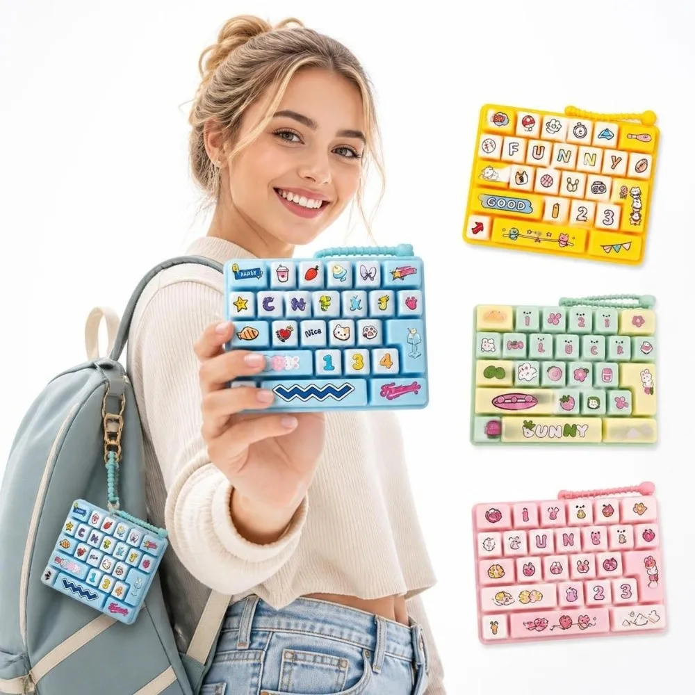 26 Keys Frog Mechanical Keyboard Clear Key Sounds Hangable Stress Relief Fidget Creative Gift Bag Pendant Charm