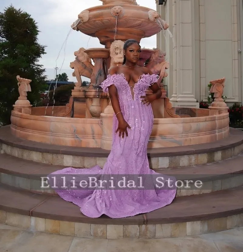 Requintado decote em v vestidos de noite para meninas 2026 elegante lantejoulas sereia frisado pérolas vestido de baile vestido de festa de casamento personalizado