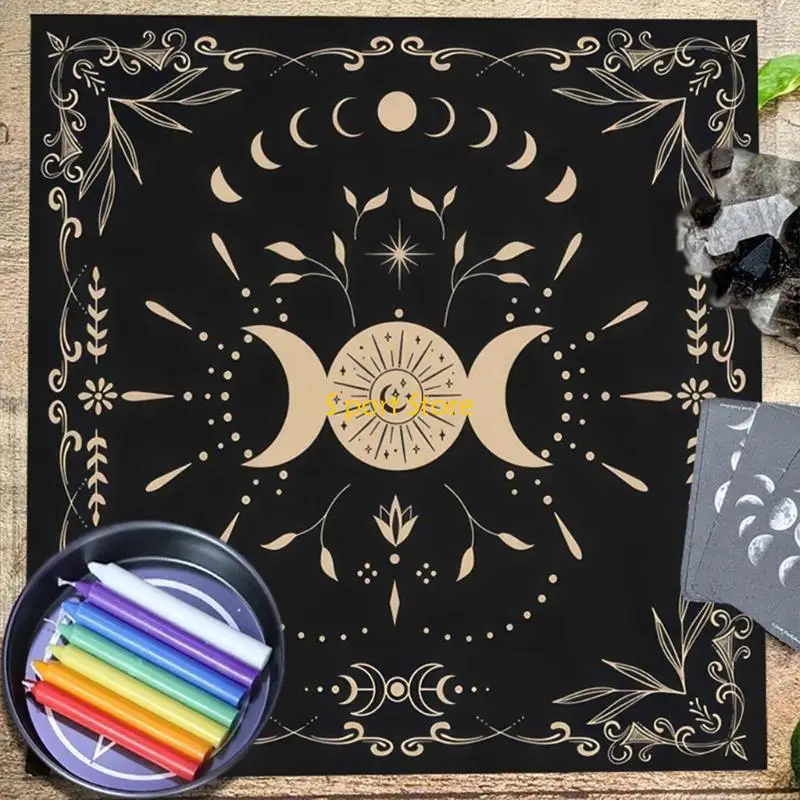 

U2JB Metaphysical Game Mat Pendulum Divinations Altar Tablecloth Board Game Card Pad
