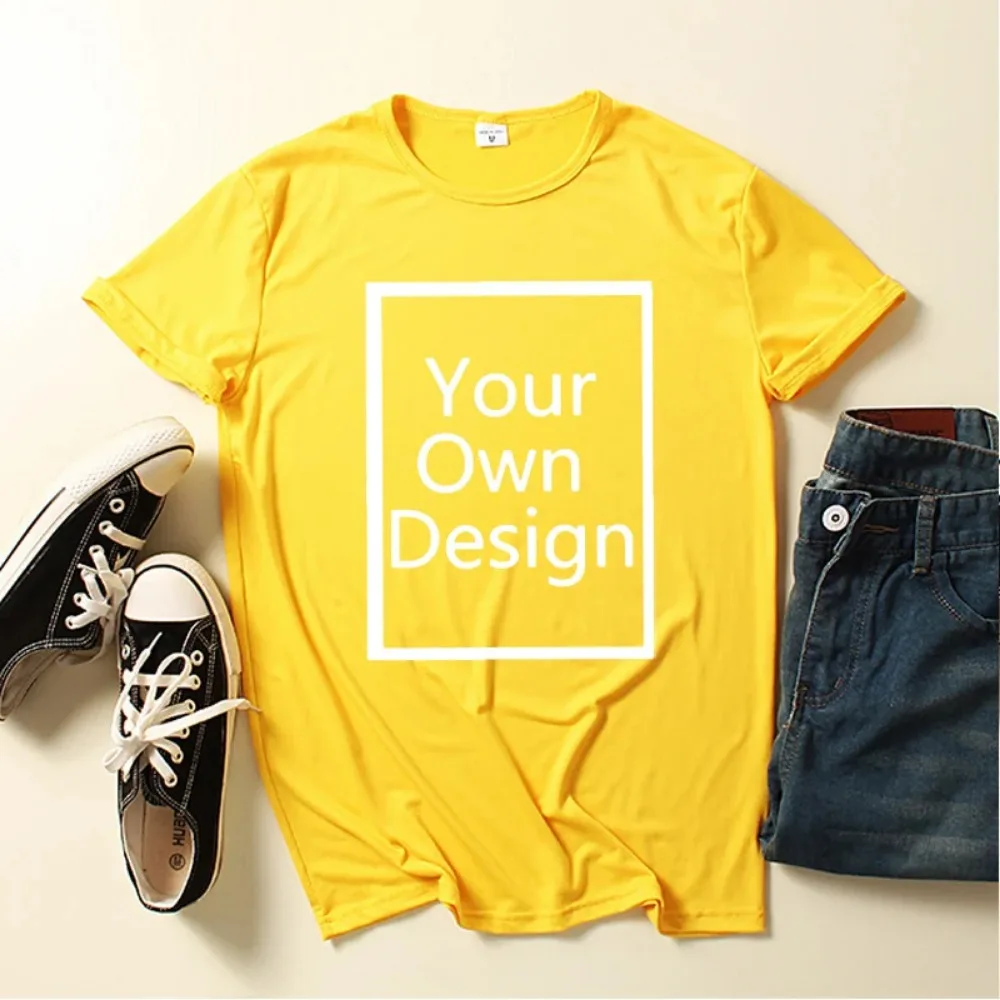 Customized Printed Leisure T Shirt Harajuku Women Tee DIY Your Like Photo or Design 11color T-shirt Fashion Custom Men Tshirt