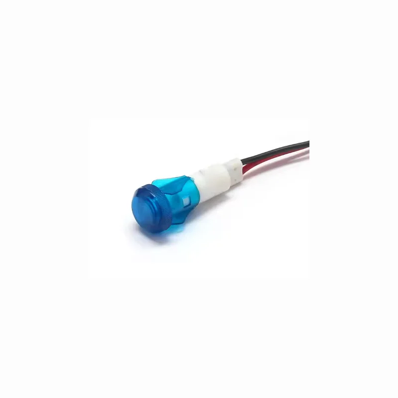 

10mm Signal Indicator Lights with Wire Leads - Neon Bulb & LED Options (12V/24V/220V, Red/Yellow)