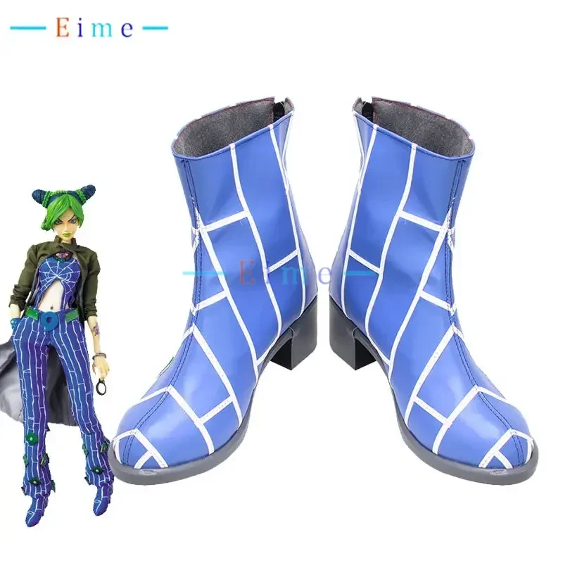 Cujoh Jolyne Cosplay Shoes PU Leather Shoes Anime JoJo Cosplay Props Big Size Halloween Party Boots Custom Made