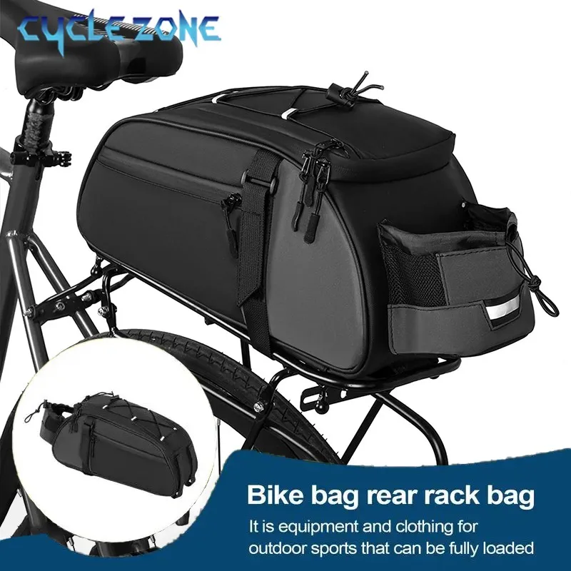 Bike Trunk Bag Large Capacity Bicycles Rack Seat Bags Reflective Outdoor Cycling Rear Rack Bag Multi-Purpose Bike Luggage Bags