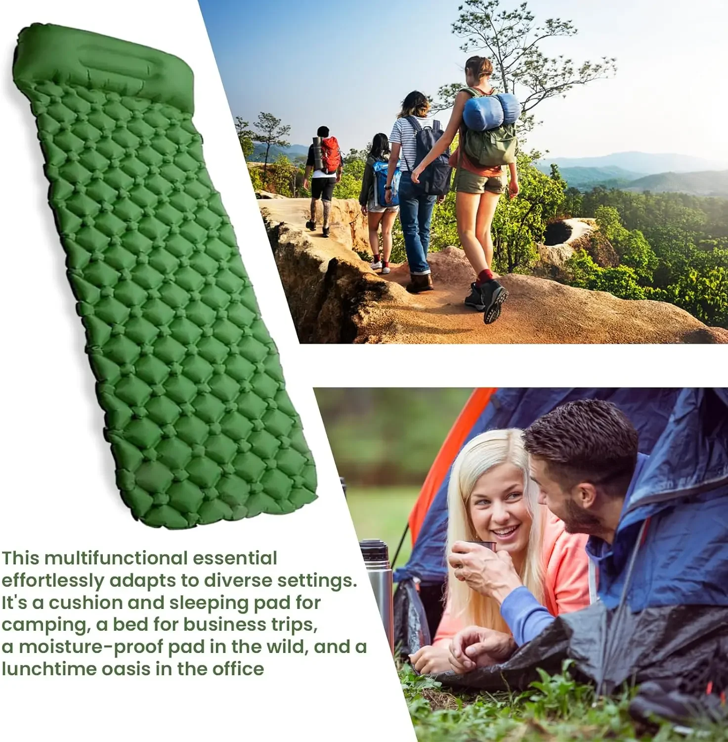 

Camping Air Matt Sleeping Pad Ultralight Folding Inflatable Mattress Portable Outdoor Air Cushion Sleeping Mat Travel Hiking
