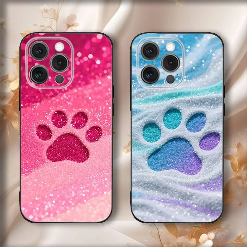 

Art Puppy Paw Phone Case For iPhone 17,16,15,14,13,12,11,Pro,Max,Plus,Air,X,XS,XR,SE,8,7,Mini,Soft Black Funda