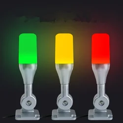 Lampe LED Tricolore Pliable à 1 Couche, 24V, Alarme, Tour de Signal, Lumière d'Avertissement pour Machines CNC, Indicateur de Sécurité par Défaut