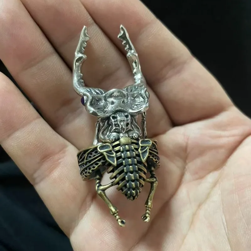 Кольцо из нержавеющей стали, панк-головоломка, глубокая горная лопата, доспехи, ручная работа, Кун жук, мужские и женские кольца, подарки на Хэллоуин