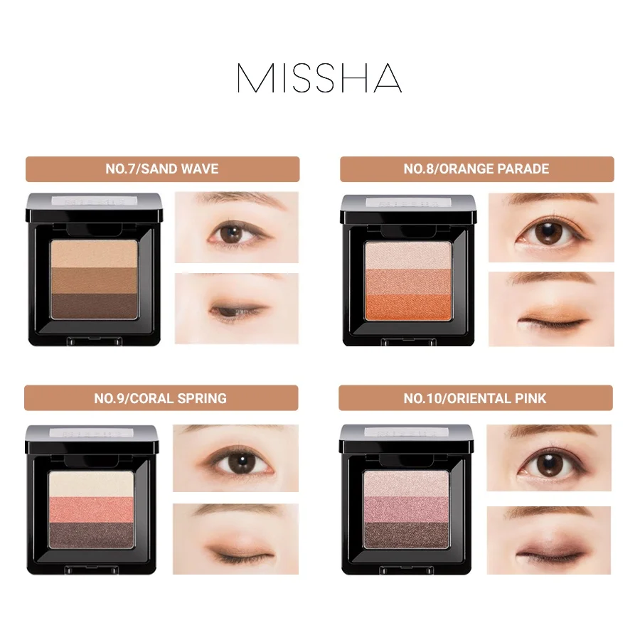 MISSHA Triple Eyeshadow 2g Palette Korea Make Up for Women Female Cosmetic Eye Pigments Waterproof Luxury Luminous Eyeshadow