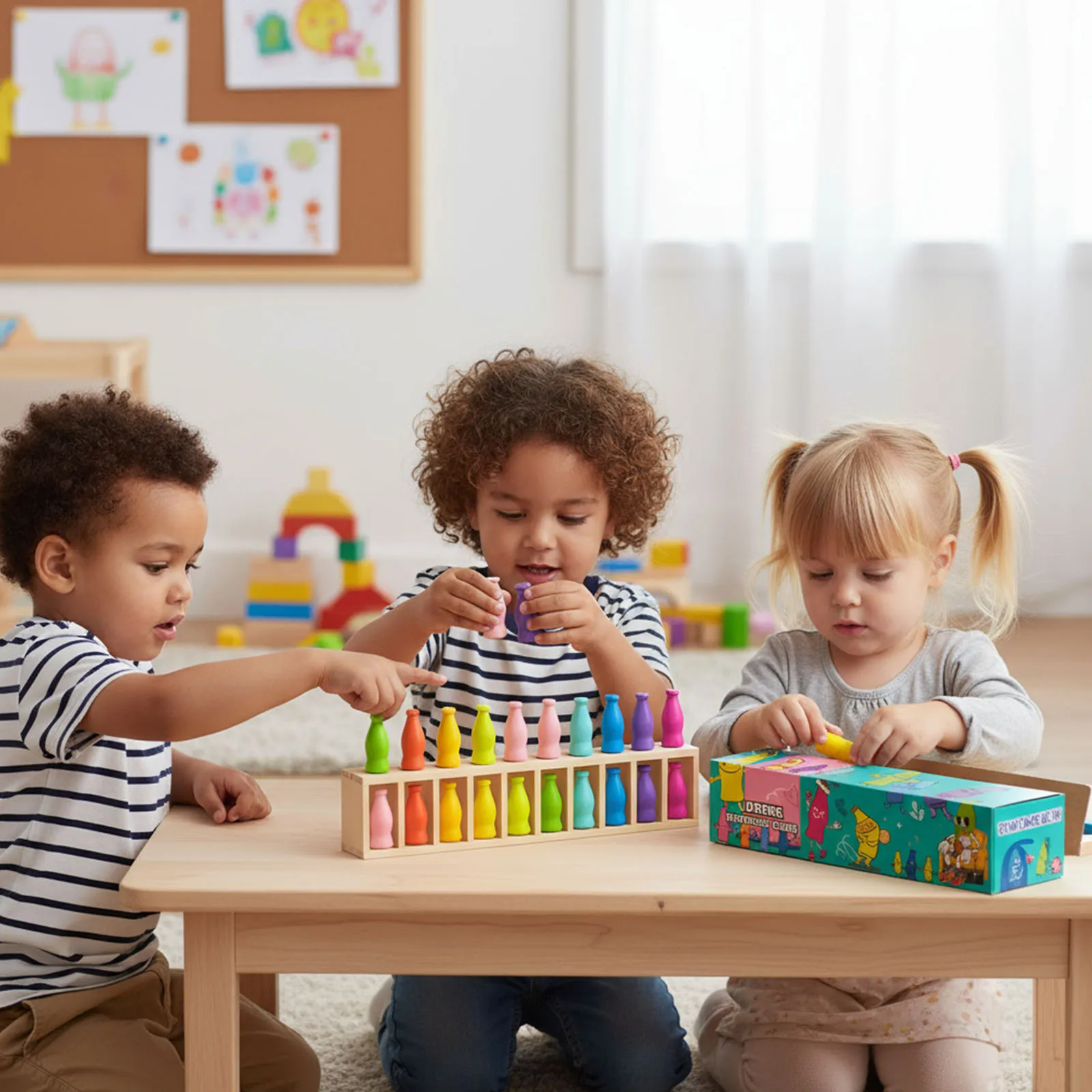 ボトルフリップゲーム 楽しいモンテッソーリ カラーマッチングおもちゃ カラーソート感覚ゲーム 旅行 キャンプ 休日 パーティーナイト用