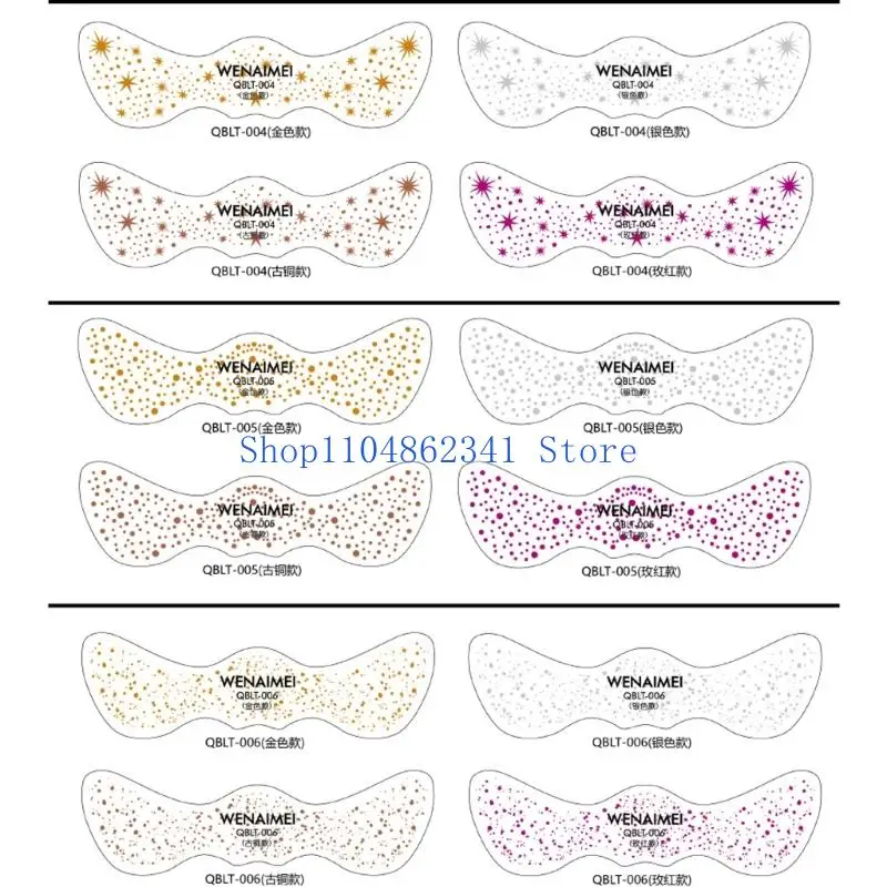 5asd Lentiggini per trucco glitter per il viso, toppe con macchioline glitterate per il viso, toppe per trucco scintillanti per