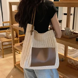 2023 Summer Grass Woven nuova borsa per la spesa da donna borsa di grande capacità Versatile e Design di nicchia moda monospalla da donna