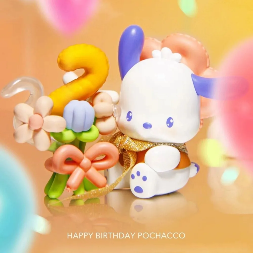 MINISO Sanrio Pochacco Balloon Carnival Party Series Blind Box Trendy Toy Figure Collection Hobby Ornament Birthday Gift