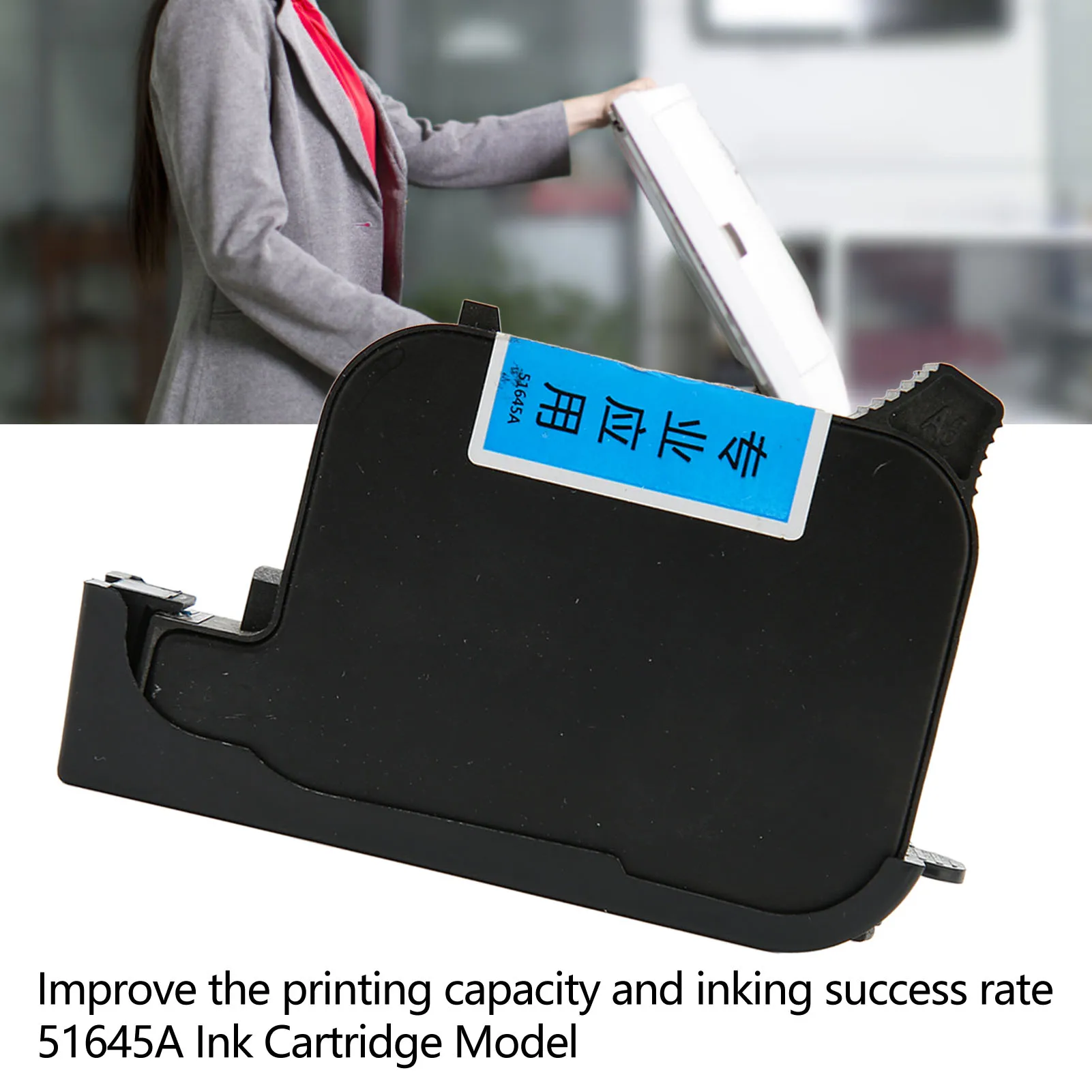 Ink Cartridge Replacement Ink Cartridge 51645A Black High Capacity Sponges ABS Material Print Cartridge Replacement for HP 45A