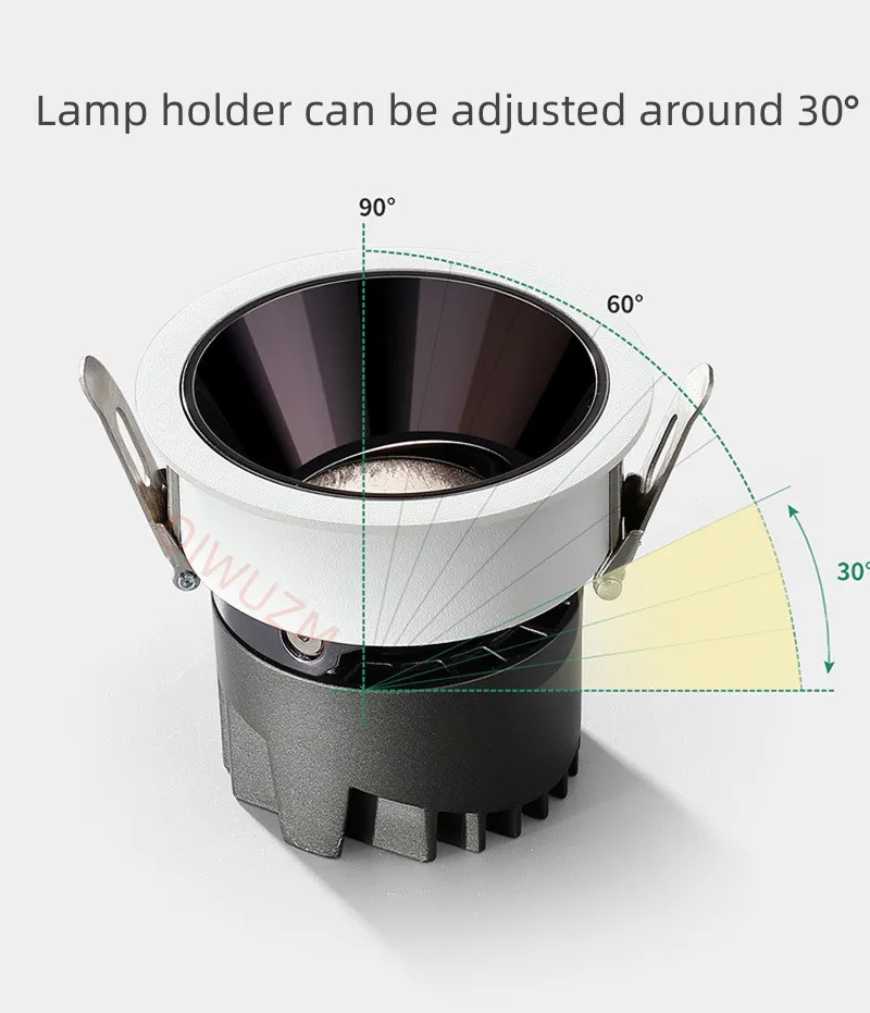 Spot LED encastrable avec technologie COB, éclairage d'intérieur, luminaire de plafond, lumière à intensité réglable, idéal pour un salon, un bureau ou une salle à manger, 15/20W, 110/220V, 8/12W