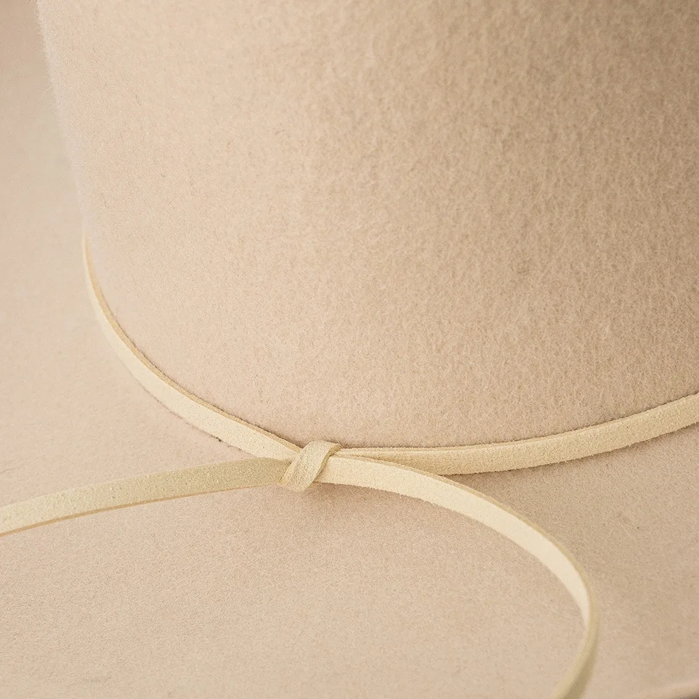 Luxury Designer Brand Women Wool Cowboy Hat Ladies Felt Jazz Winter Hats Wedding Church Dress Hats Chapeu Feminino