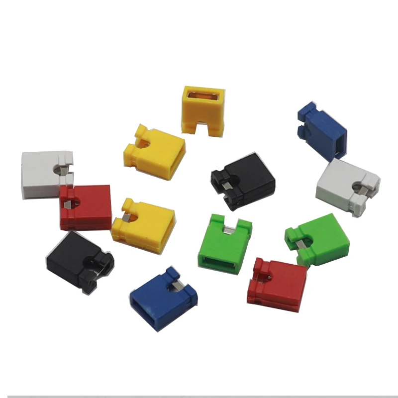 【200-50PCS】Pitch jumper shorted cap & Headers & Wire Housings 2.54MM SHUNT Black yellow white green red blue