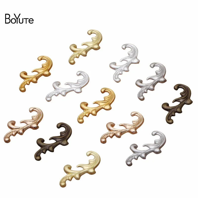 

BoYuTe (200 Pieces/Lot) Metal Brass Stamping 8*17MM Floating Flower Plate Diy Jewelry Making Materials