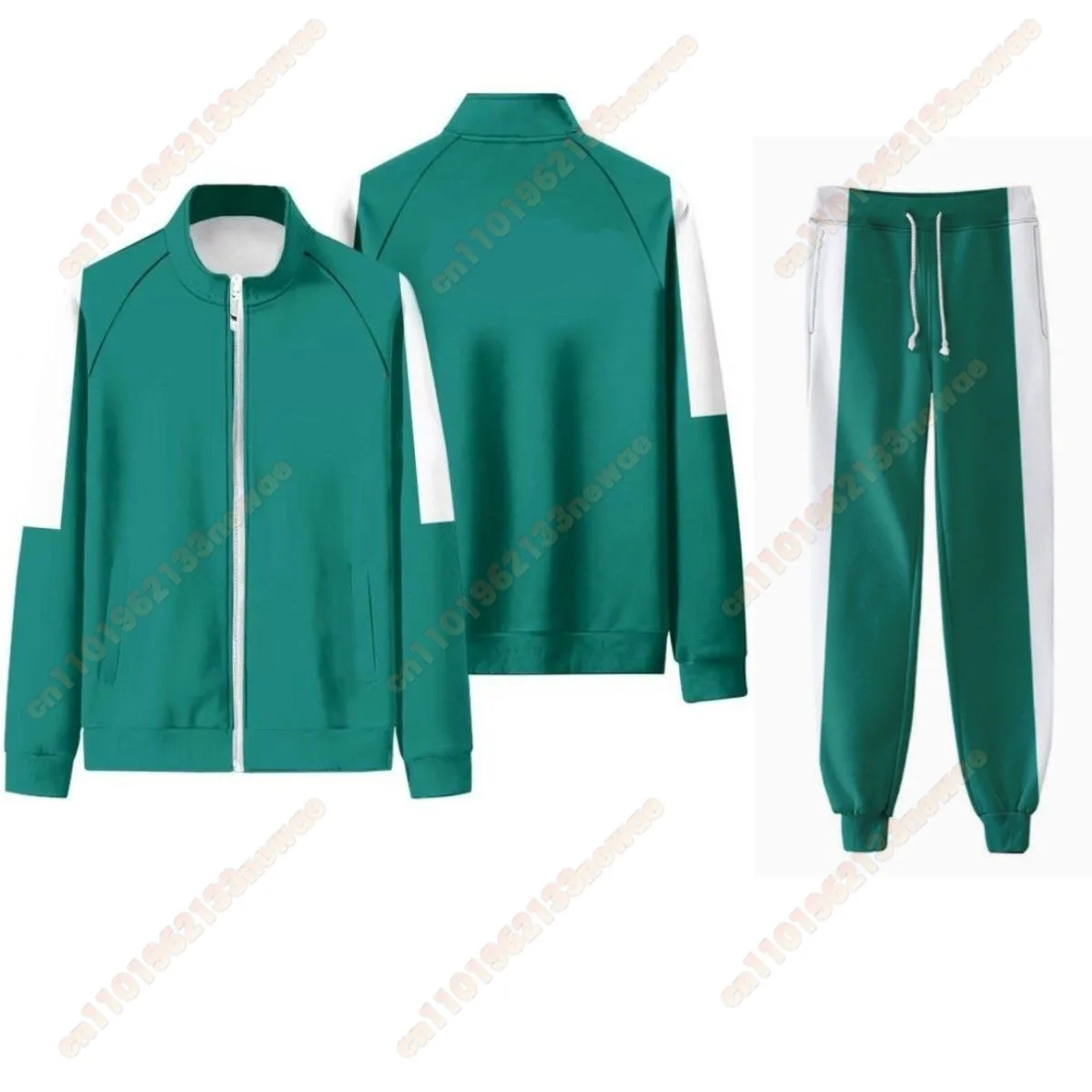 MINISO 2025 3PCS Cosplay Kostüm Grün Trainingsanzug Outfits Jacke T-shirt Hosen 001 456 230 Teenager Sweatshirt Erwachsene Kinder anzug