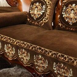 Plush European Style Sofa Cover Armchair Towel Four Seasons Universal Anti Slip Luxury Couch Cover Furniture Protector Slipcover