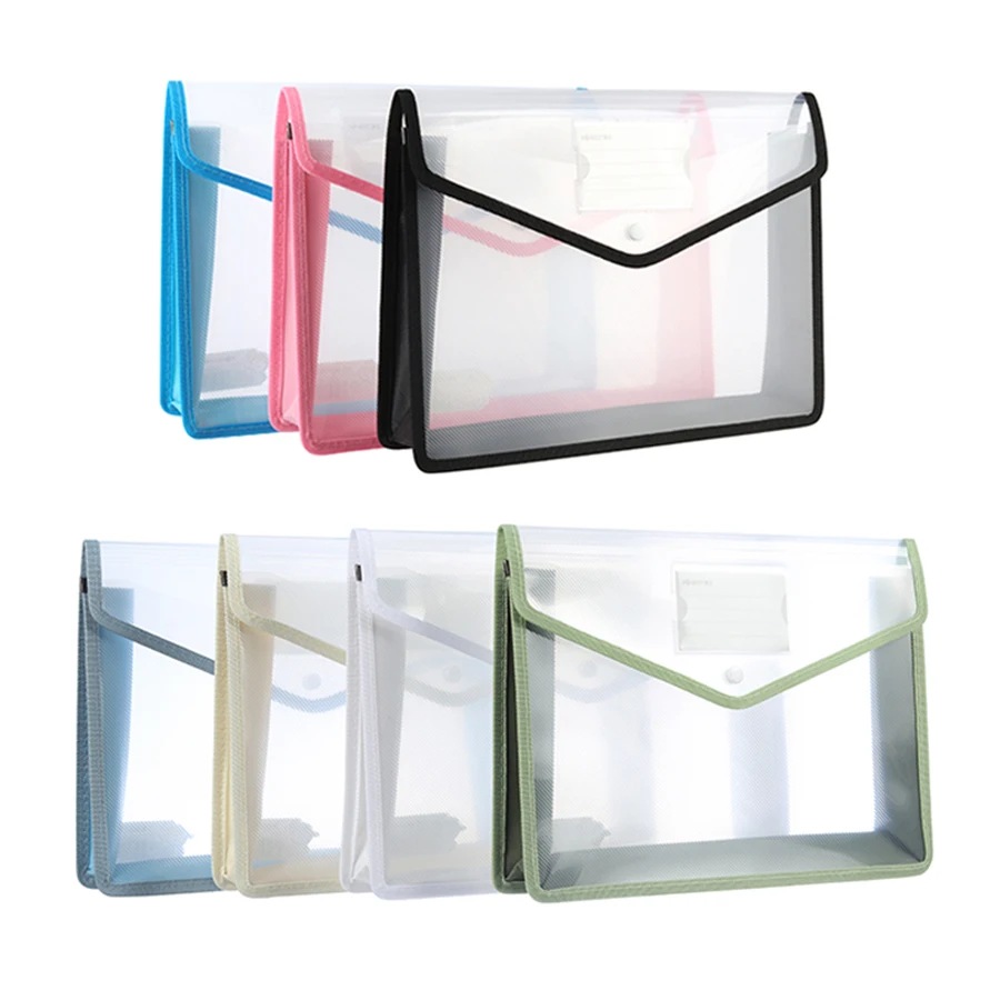 Bolsa de armazenamento de papel de teste tridimensional A3 de grande capacidade com fivela transparente à prova d'água sacos de órgão