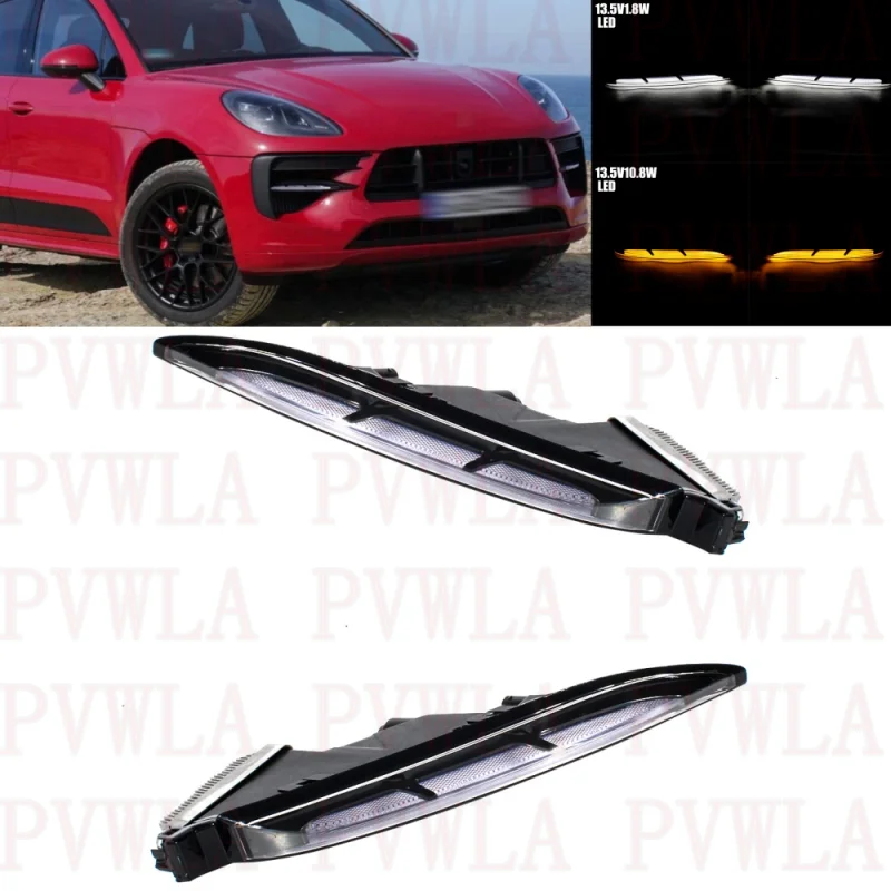 For Porsche macan 2018 2019 2020 Pair Left+Right Front LED DRL Daytime Running Light car accessories 95B953081B 95B953082B