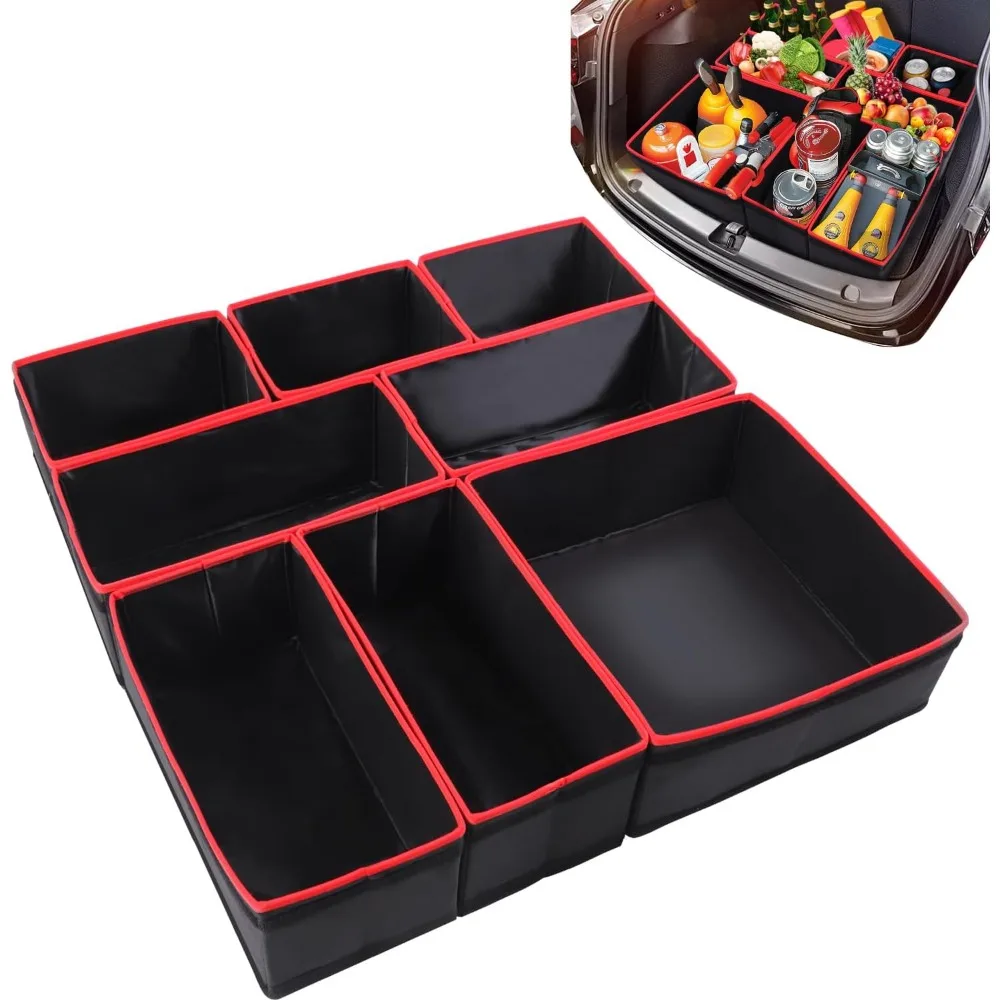 

trunk organizer for suv,collapsible car storage organizer,detachable multi-compartment car organizers case,portable trunk organi