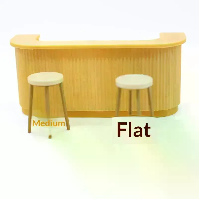 3개 세트 플라스틱 가구 놀이집 미니어처 테이블 의자 1:12 스케일 인형집 바 카운터 장면 모델 인형집 액세서리