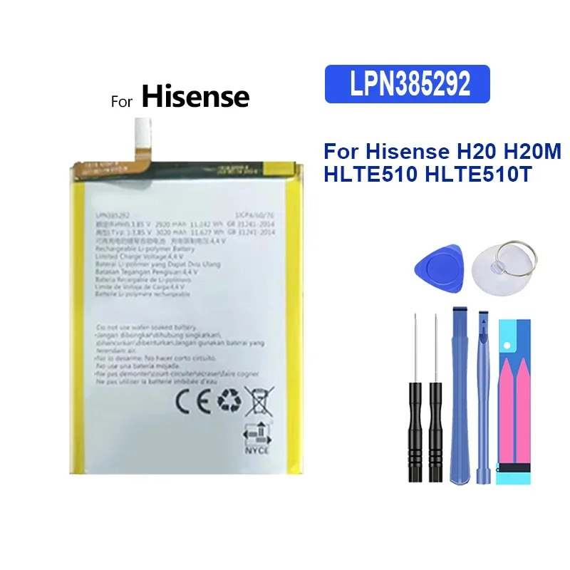 Battery 3020mAh LPN385292 For Hisense H20 H20M HLTE510 HLTE510T HLTE510M