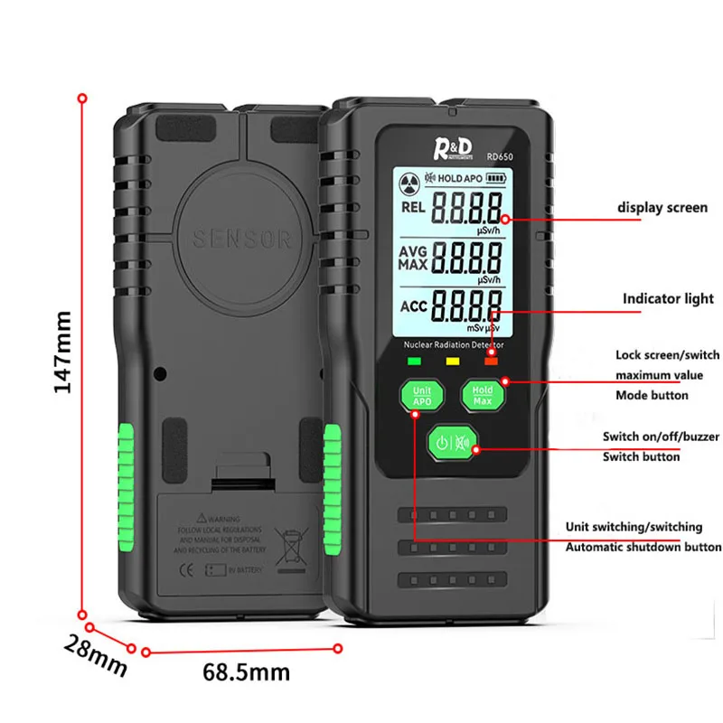 

RD650 nuclear radiation detector nuclear wastewater radiation seafood medical food nuclear radiation marble radiation detector