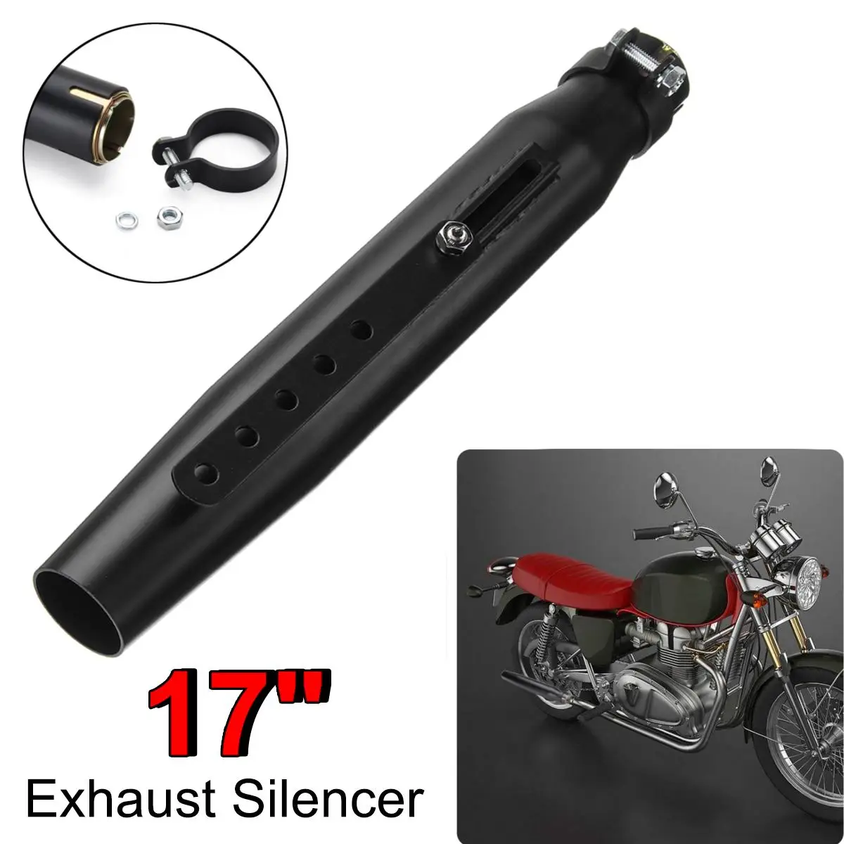 Motorcycle Exhaust Muffler Retro Vintage Classic Electroplating Escap Moto for Cafe Racer Bobber Chopper Custom