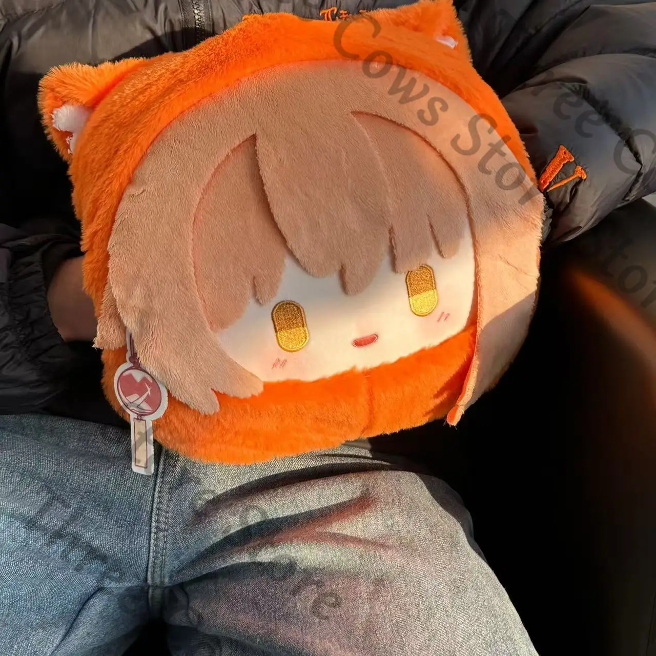 Anime Genshin Impact Yoimiya Cosplay Cartoon Hand Warming Pillow Back Cushion Keep Warm Mascot Dango Ornament Accessory Gift