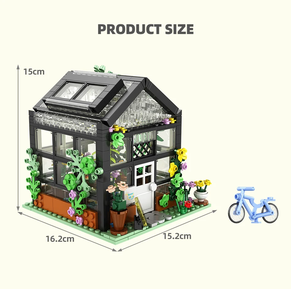 بنة مدينة شارع عرض العمارة الإبداعية الطوب Led ضوء مقهى منزل زهرة متجر لتقوم بها بنفسك نموذج هدايا للأطفال