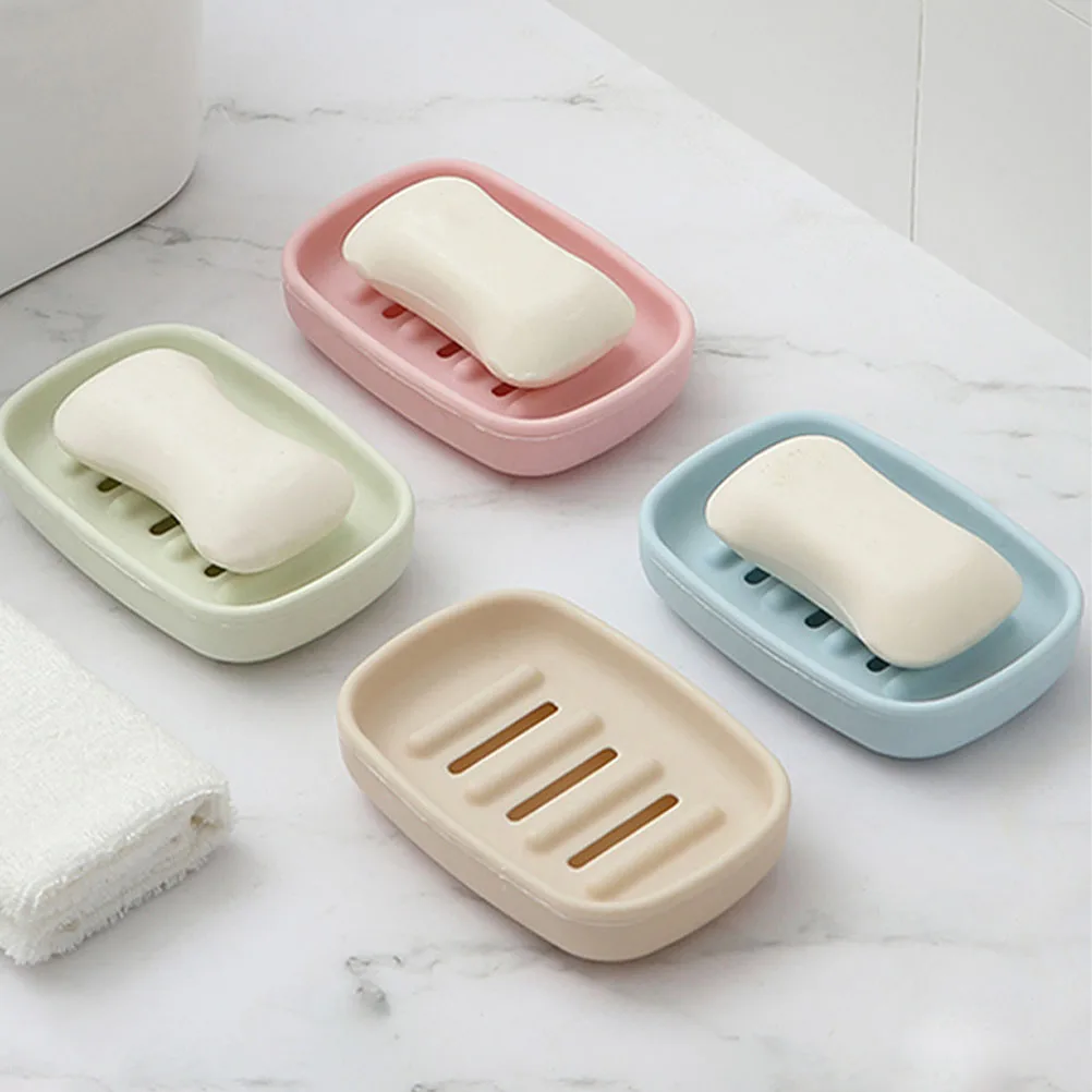 

6pcs Leak-Proof Container Portable Shower Box Waterproof Lid Travel Dish Household Soap Case Bathroom Accessories Plastic Soap