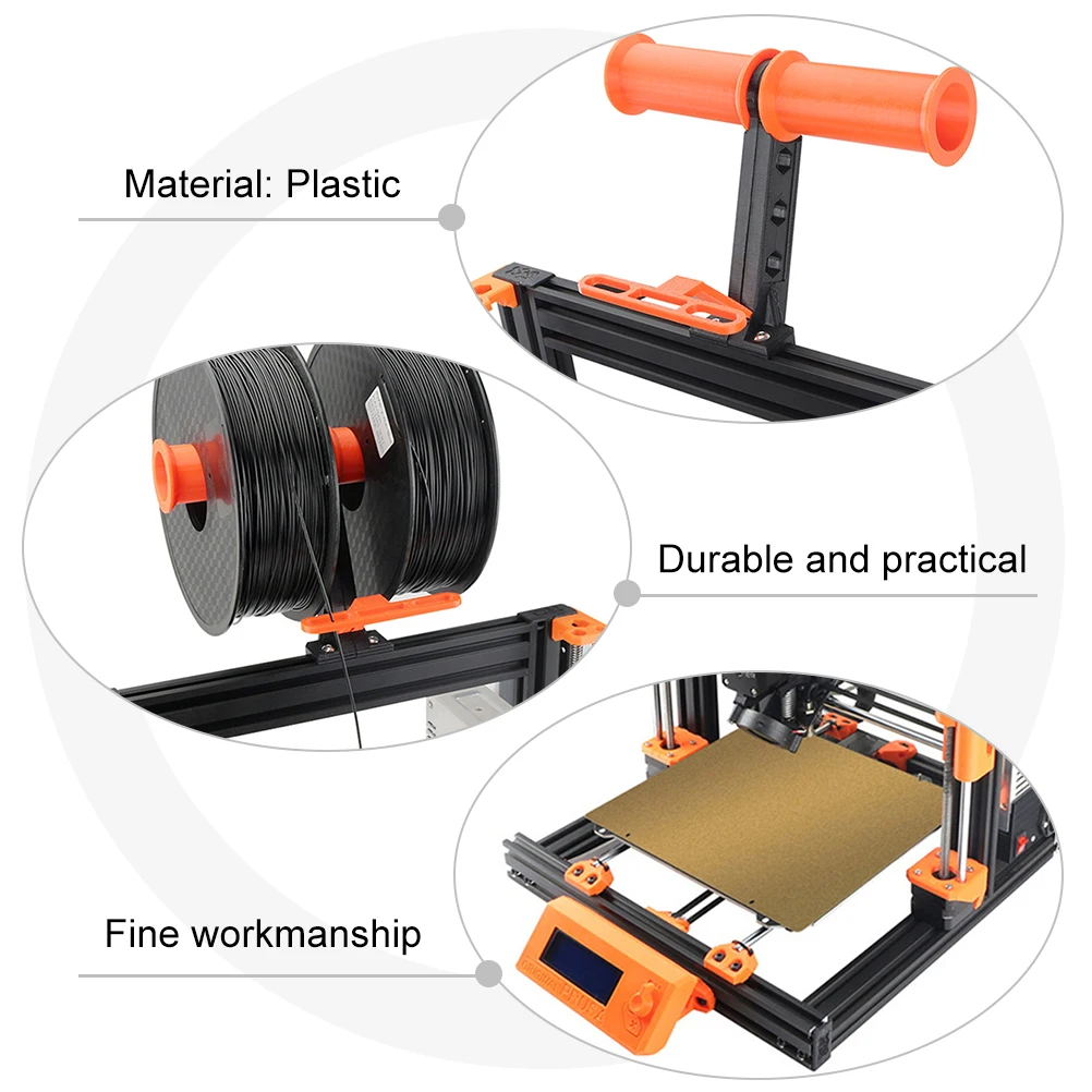 

3D Printer Accessories PETG Holder Smooth Spool Rack Material Shelf Stable Design Durability Practical Use Long Term
