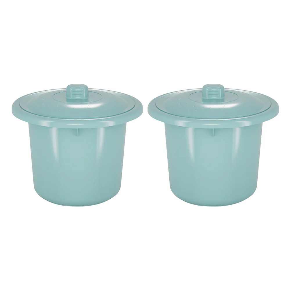 

2Pcs Potty Urinal Pail Pot Plastic Thickened Drop-Resistant Lid Stable Portable for Kids Adults Travel Home Spittoon Bedpan