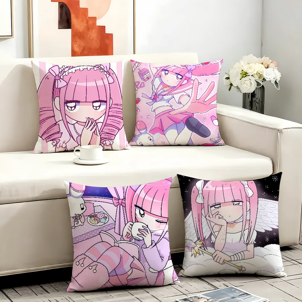 Cartoon M-Menhera Chan cushion cover Comfortable Decorative For Bedroom Living room Dormitory Picnic and Holiday Decoration
