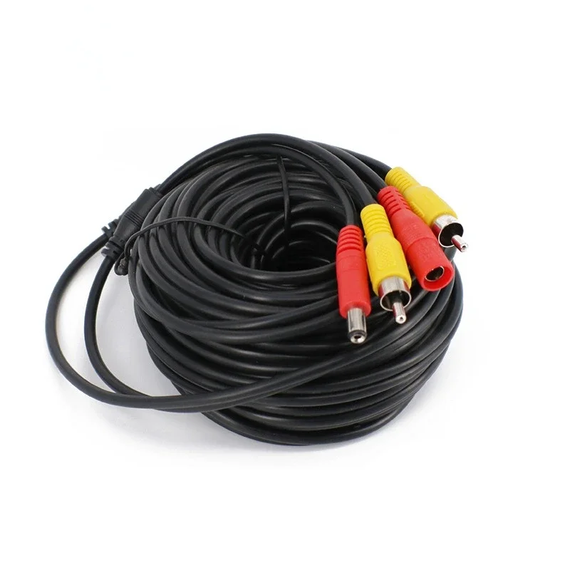 RCA Video AV DC Power Cable Audio & Video Cables Digital Cables For TV CCTV Car Truck Rearview Camera Kit 5M/10M/20M