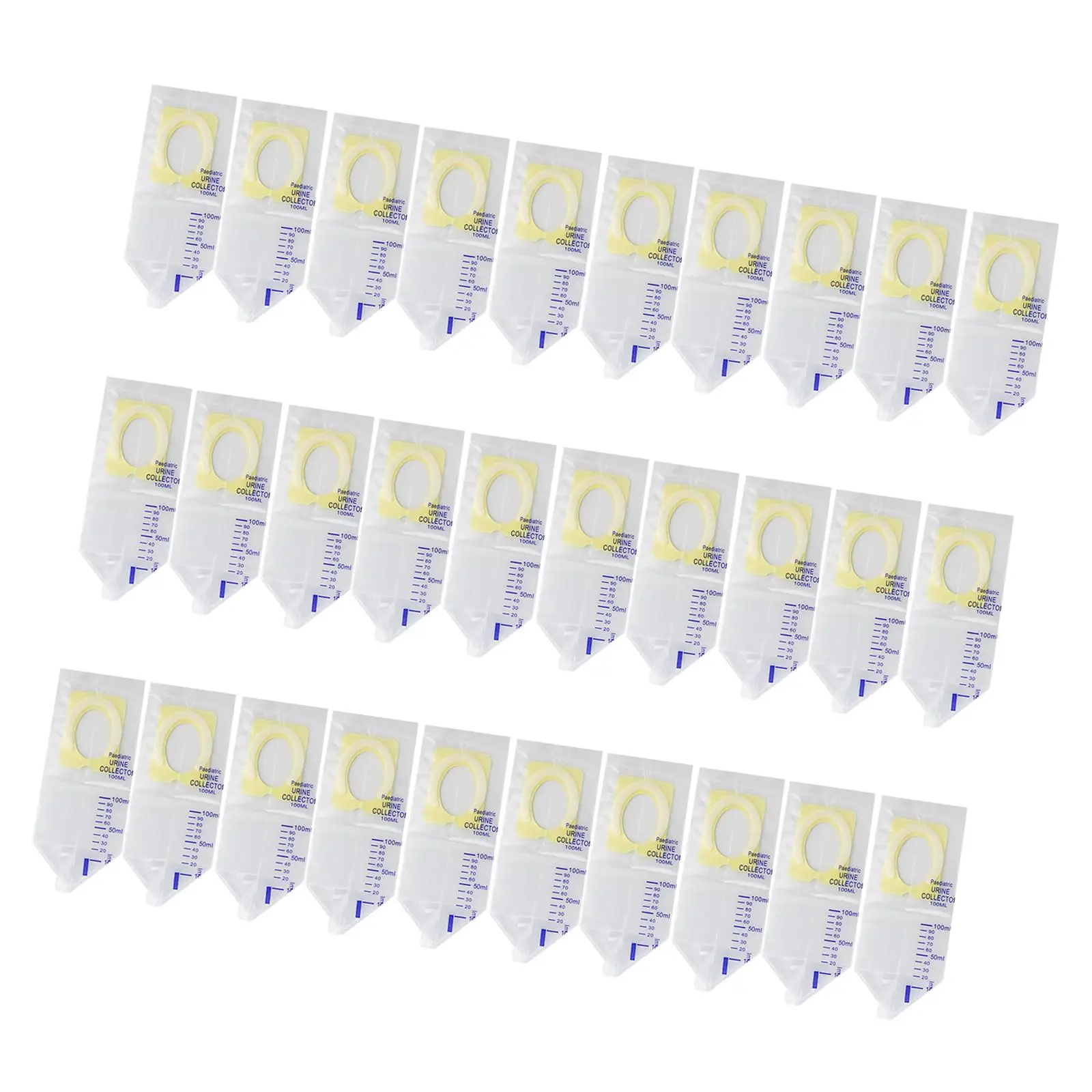 Clear Urine Catcher Pouches for Children Kids Urinal Bags 30 Count Spill Resistant PETG Material with Measurement Markings