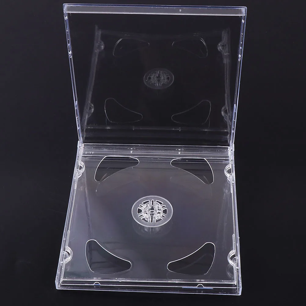 

9 Pcs CD Case Clear Acrylic Double DVD Holders Storage Boxes Portable Scratch Resistant Lightweight Compact Design Empty Bins